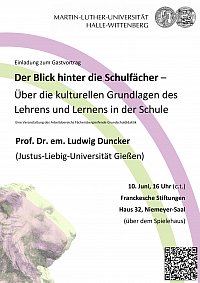Ankndigung Gastvortrag von Ludwig Duncker