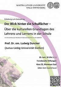 Ank�ndigung Gastvortrag von Ludwig Duncker